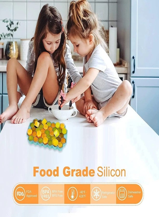 Nexellar Honeycomb Design Ice Cube Tray- Flexible 37 Cavity Ice Cube Tray Moulds, Stackable Flexible & Twist Moulds for Freezer, Chilled Drinks (Honeycomb Ice Tray, Pack of 1) - Image 2